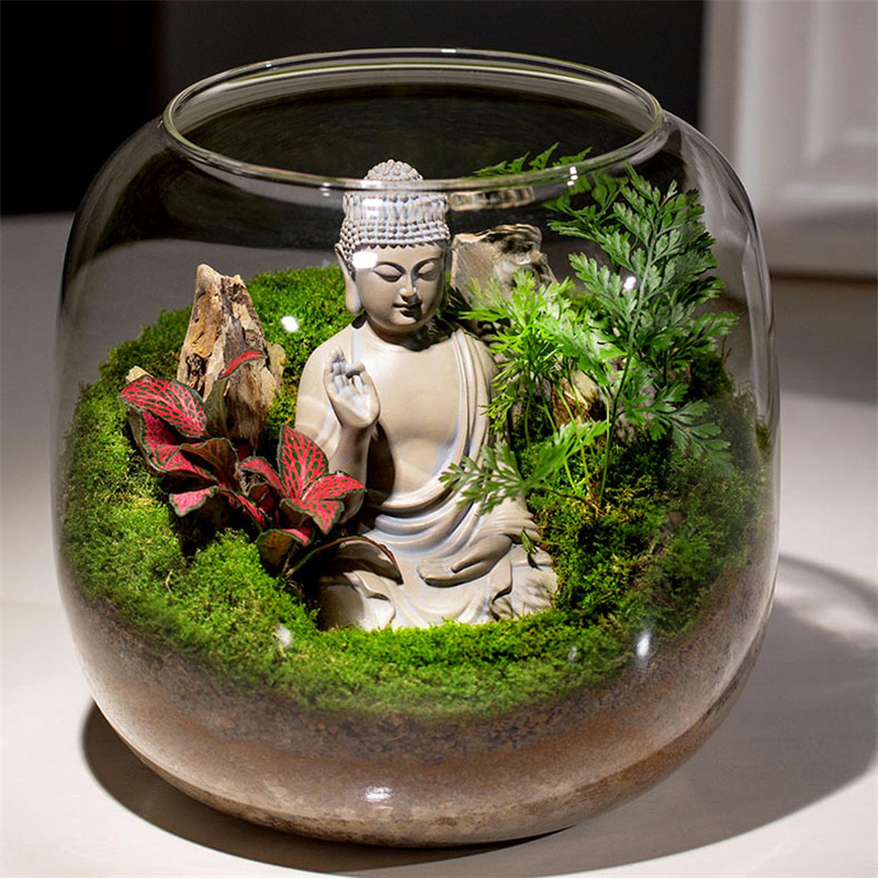 Terrarium Glass Bottle - Micro paysage mousse bouteille en verre