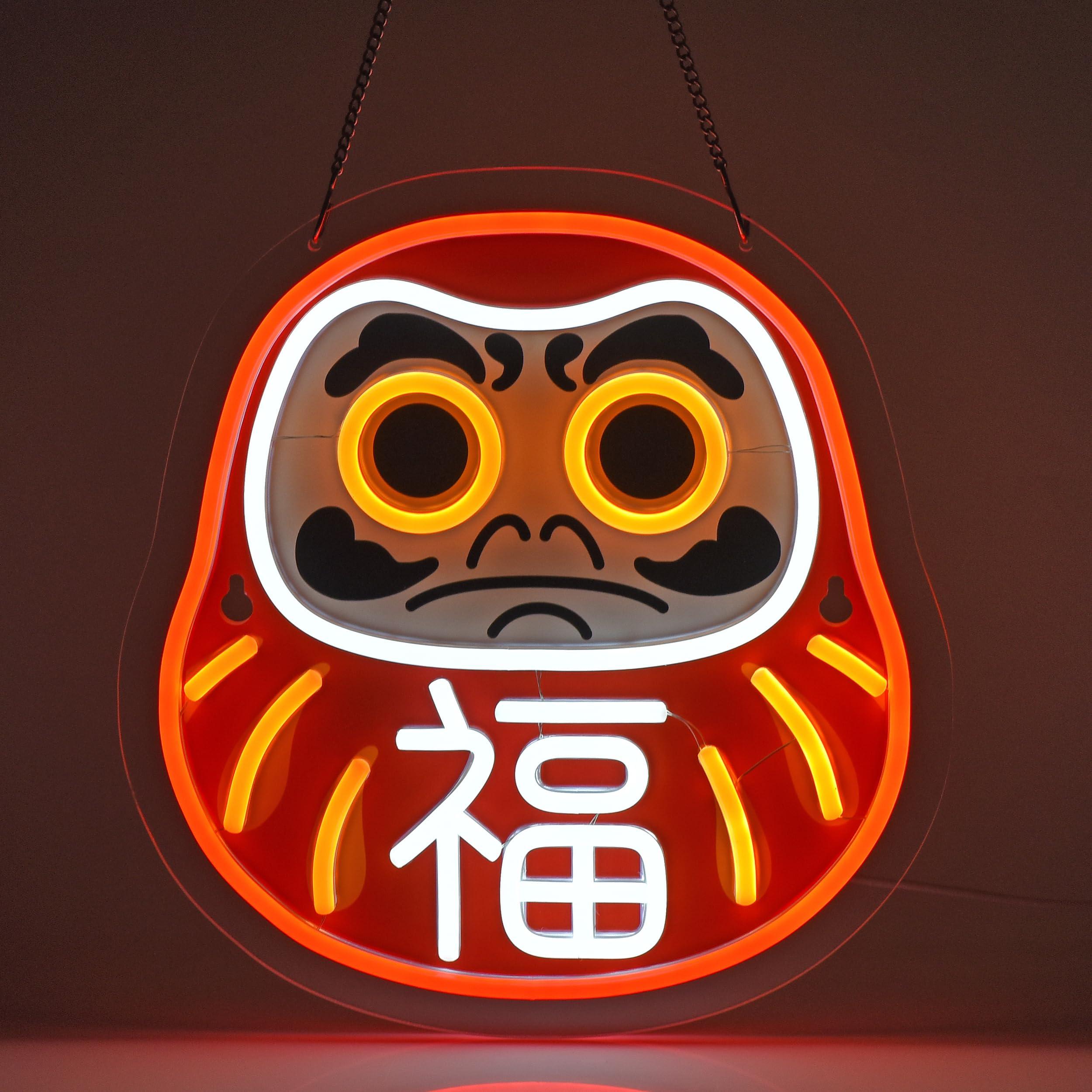 Home Decor Market - Enseigne néon Daruma, lumières LED néon,