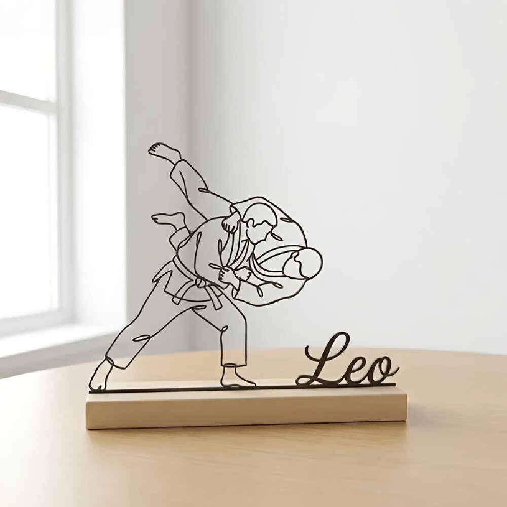 Home Decor Unique - Statue d'arts martiaux de judo gravée