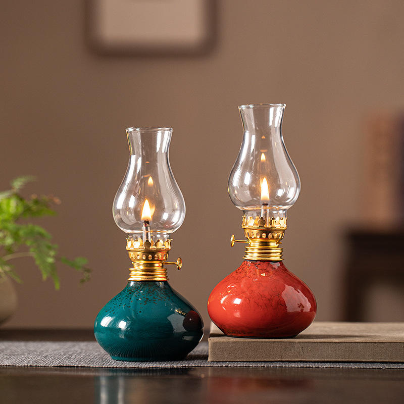 Home Decor Zen - Lampe à huile en céramique vintage