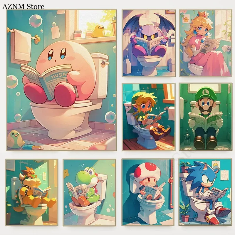 Watercolor Poster Print - Affiche de jeu vidéo de dessin