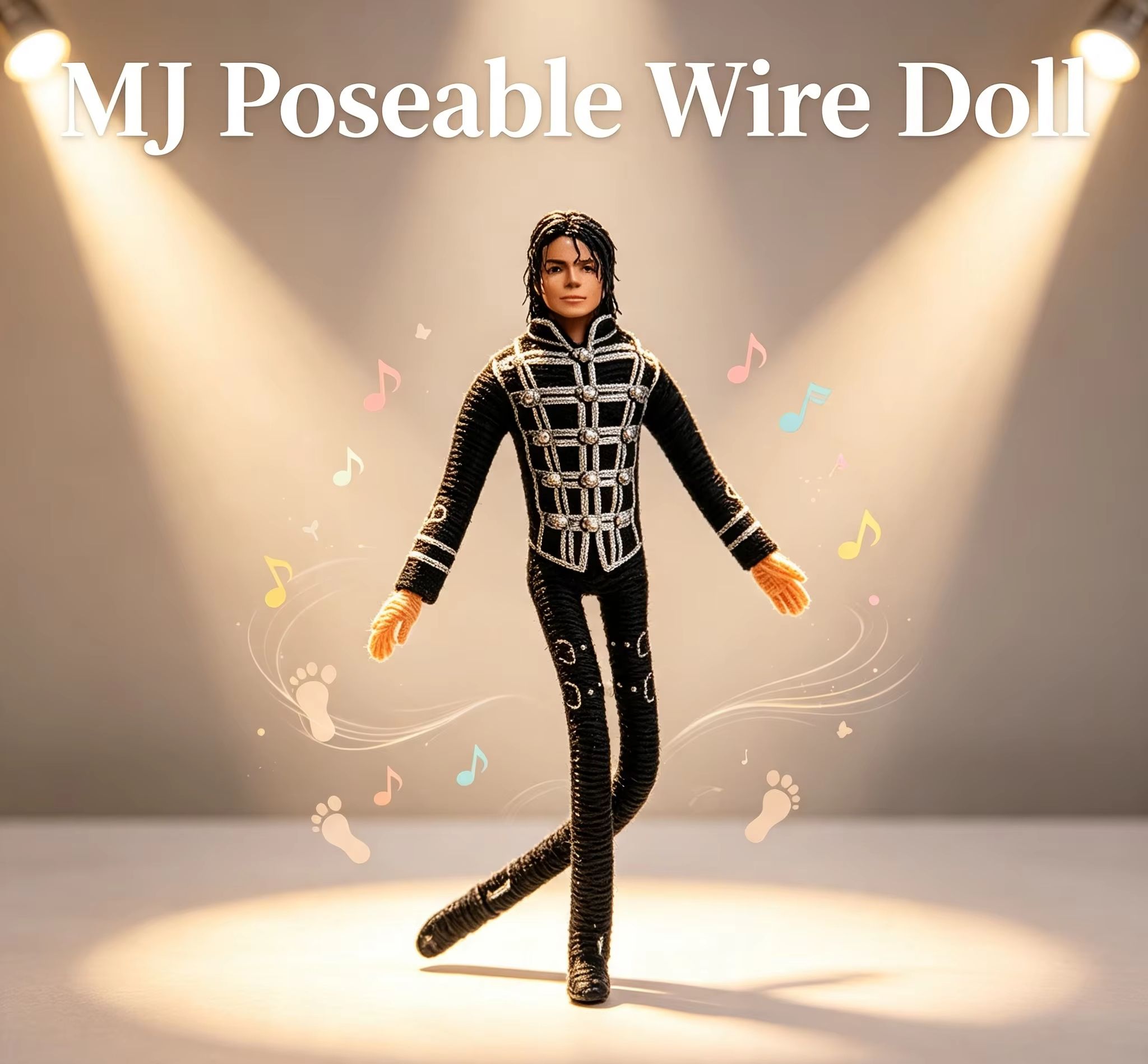 Home Decor Zen - Figurine articulée en peluche Michael Jackson,