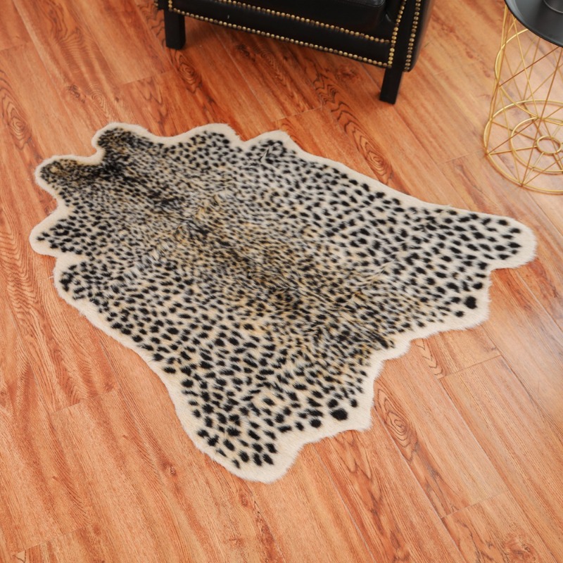 Cowhide Rug Faux - Tapis imprimé léopard et vache, imitation