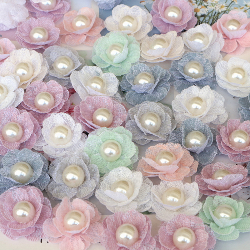 Home Decor Center - Fleurs Artificielles en Tissu Perlé Fait