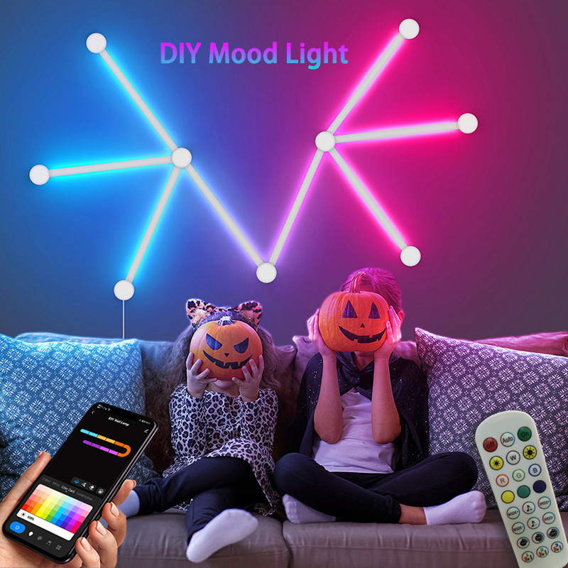Home Decor Rustic - Applique murale RGB intelligente, connexion APP