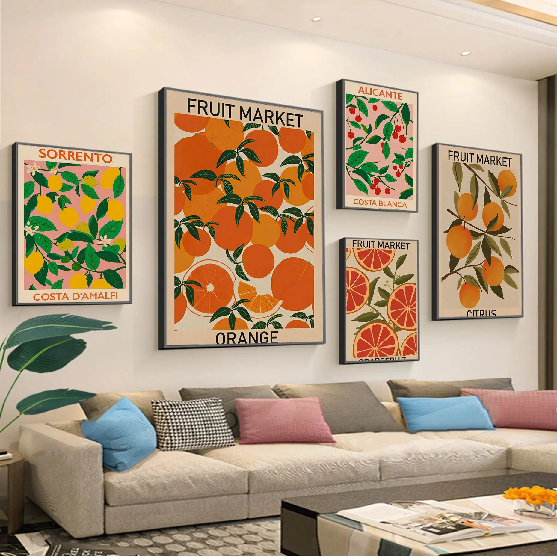 Home Decor Market - Marché de fruits cerise citron Orange,