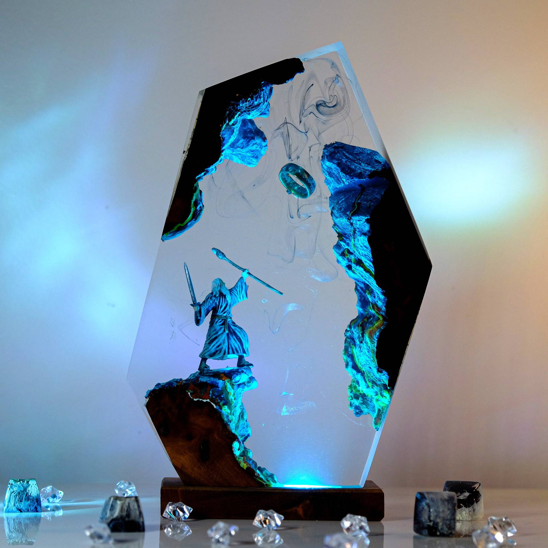 Home Decor Zen - Lampe de table en résine Scène