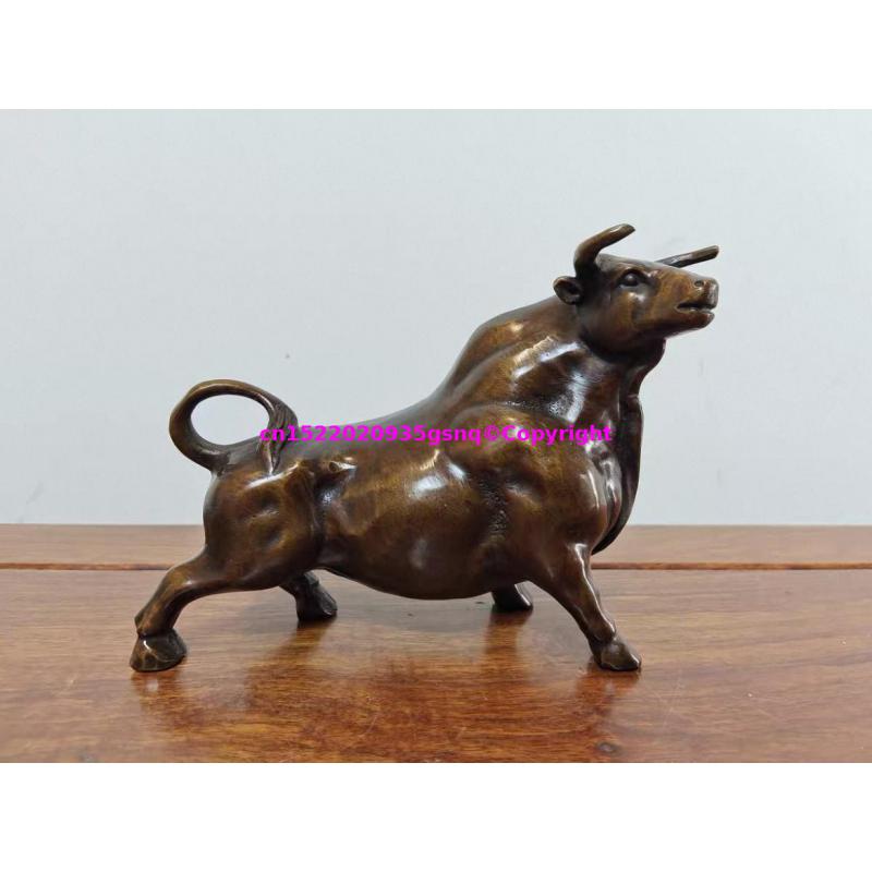 Home Decor Market - Mascotte de taureau en bronze porte-bonheur,
