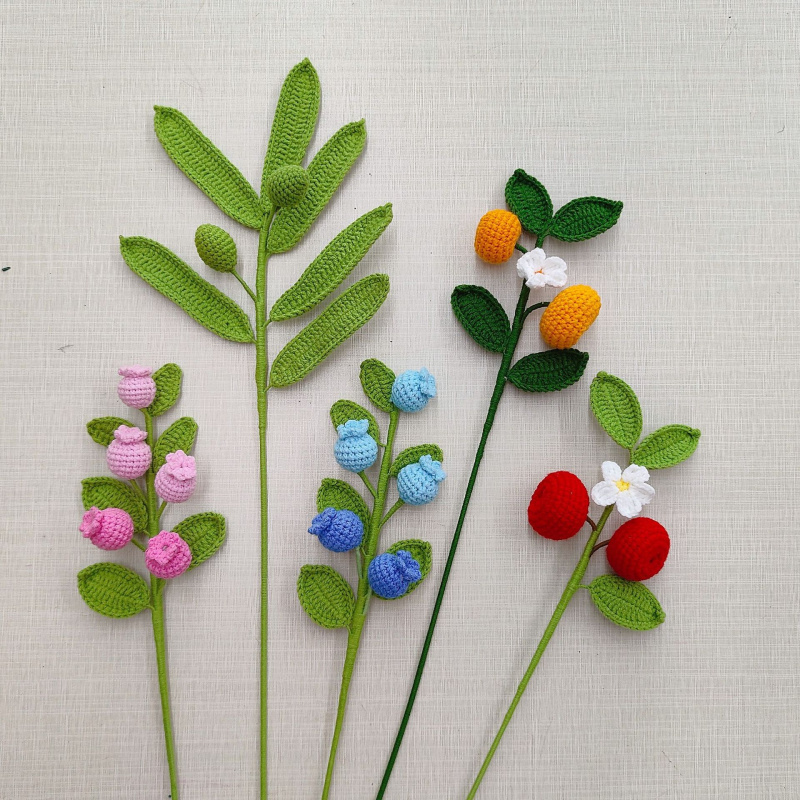 Yarn Home Decor - Bouquet de fleurs artificielles au crochet