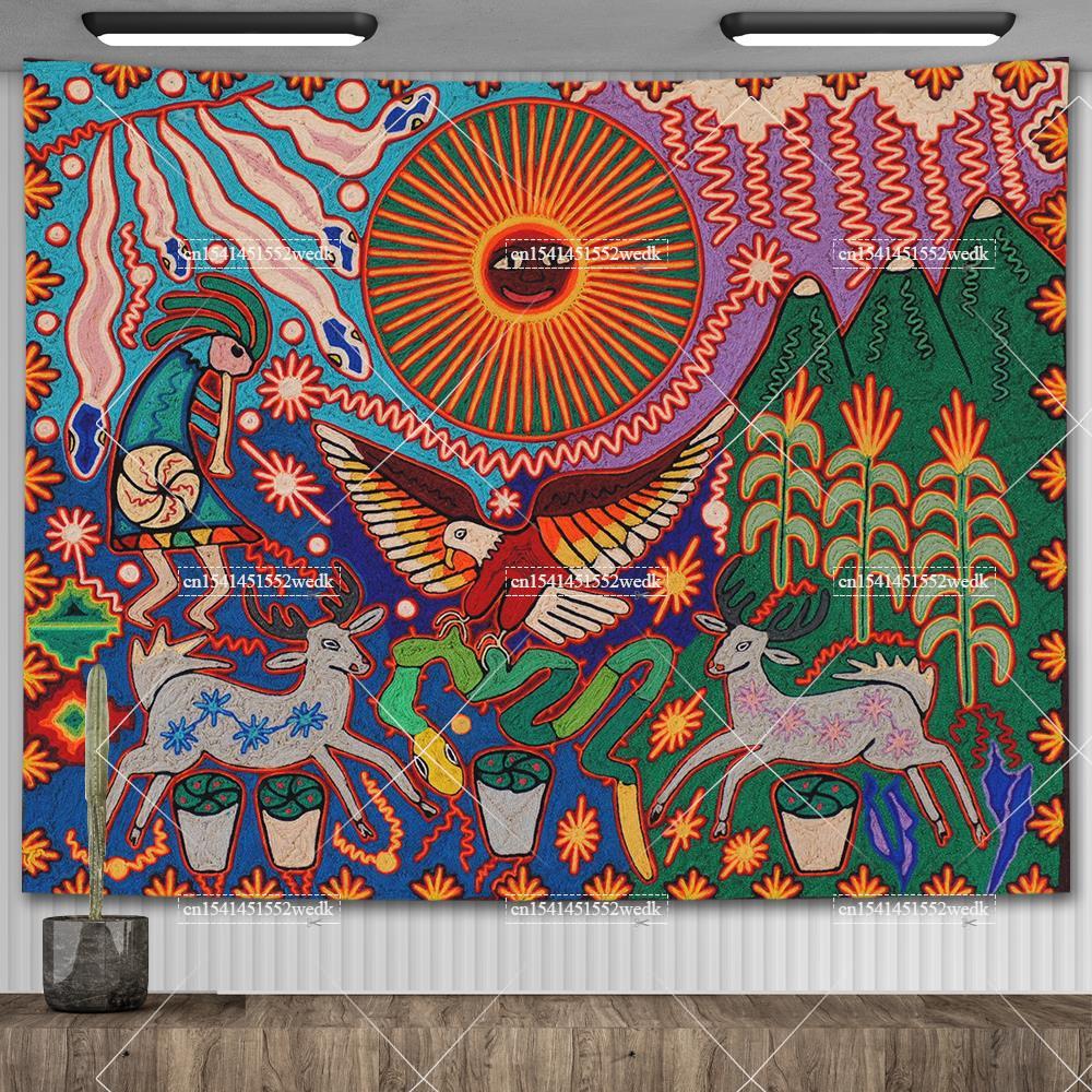 Home Decor Indonesia - Tapisserie murale d'art tribal maya mexicain,