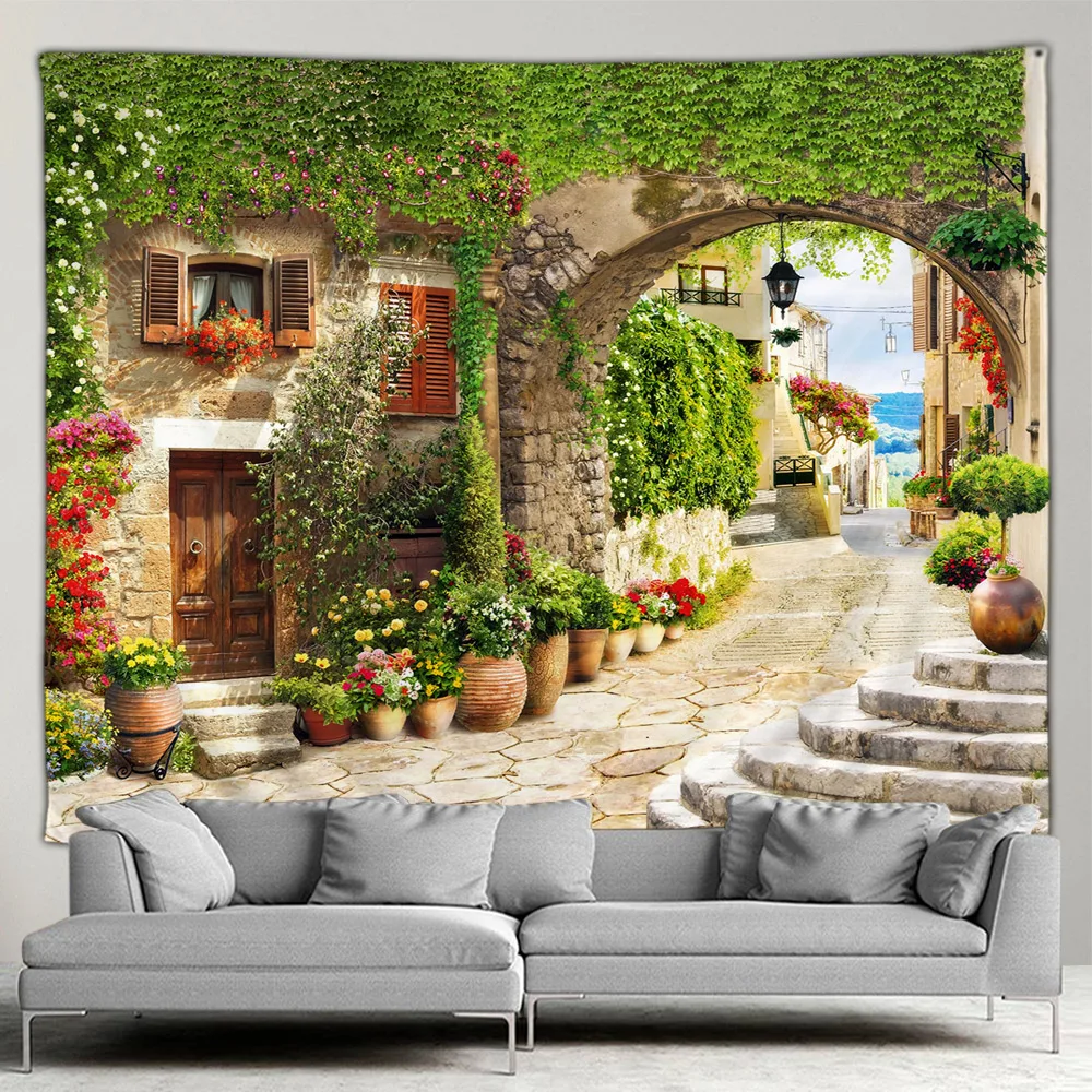 Home Decor Indonesia - Affiche de Jardin Extérieur Paysage Méditerranéen,