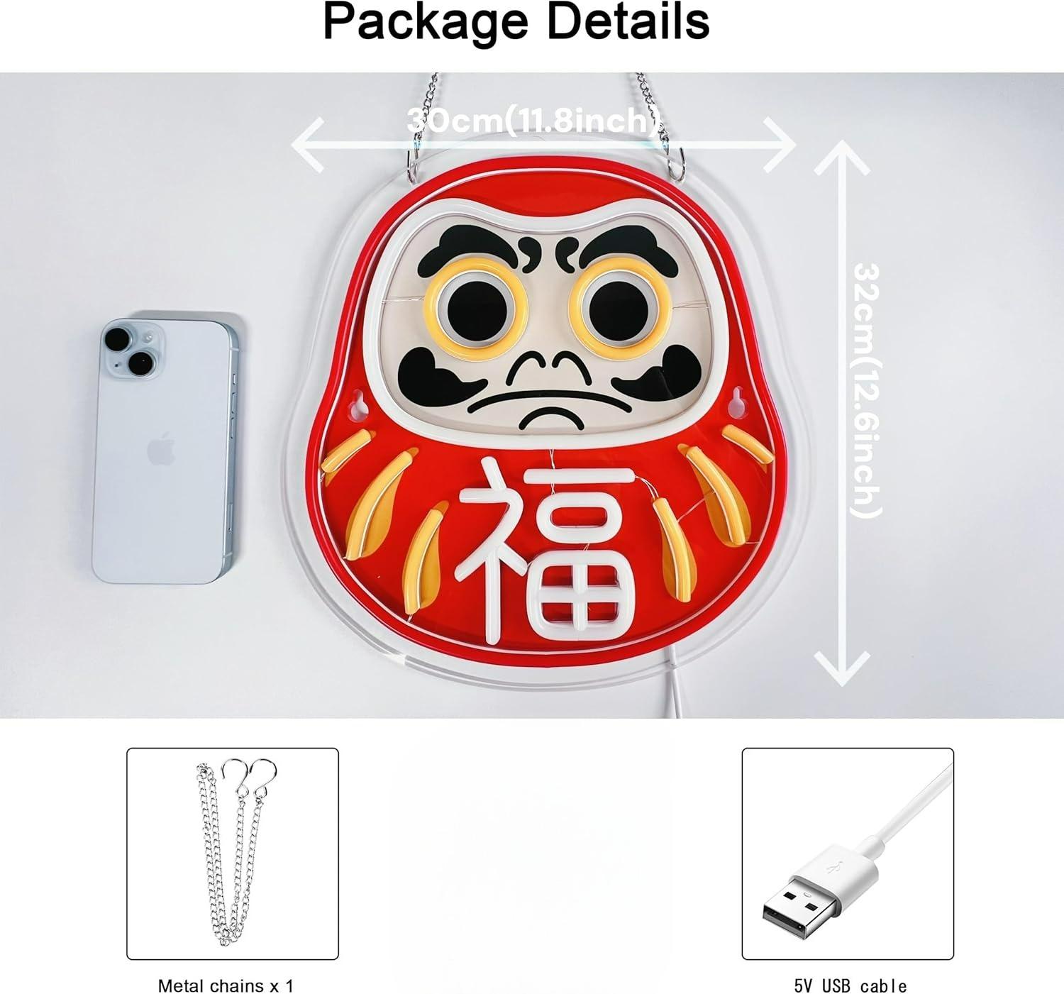 Enseigne néon Daruma, lumières - Home Decor Market avis et prix