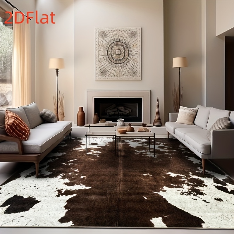 Tapis de sol 2D en flanelle im - Cowhide Rug Faux avis et prix