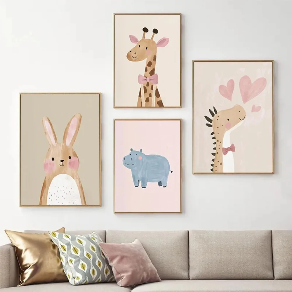 Nordique rose mignon dessin an - Watercolor Poster Print avis et prix