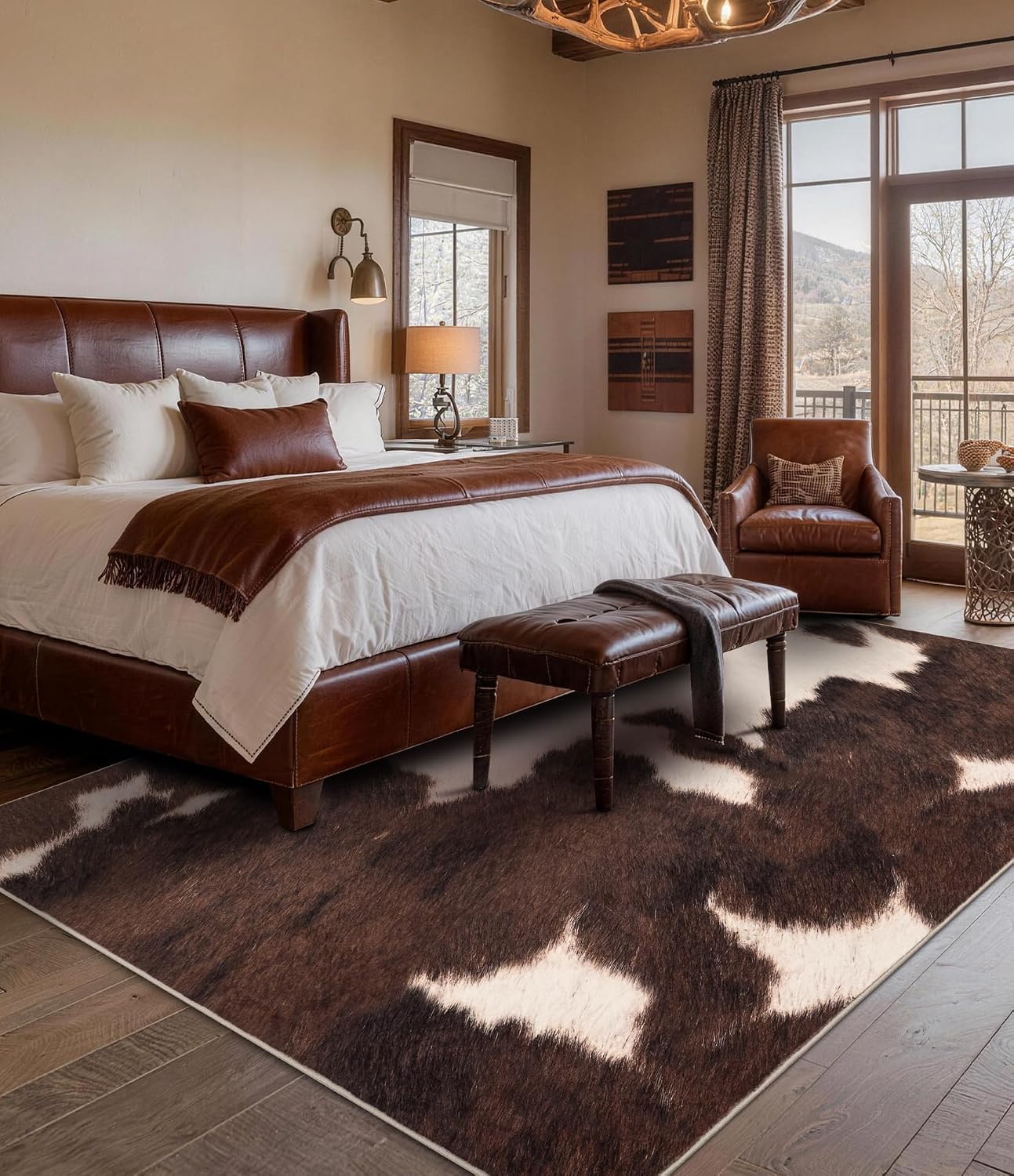 Tapis en simili cuir de vache  - Cowhide Rug Faux avis et prix