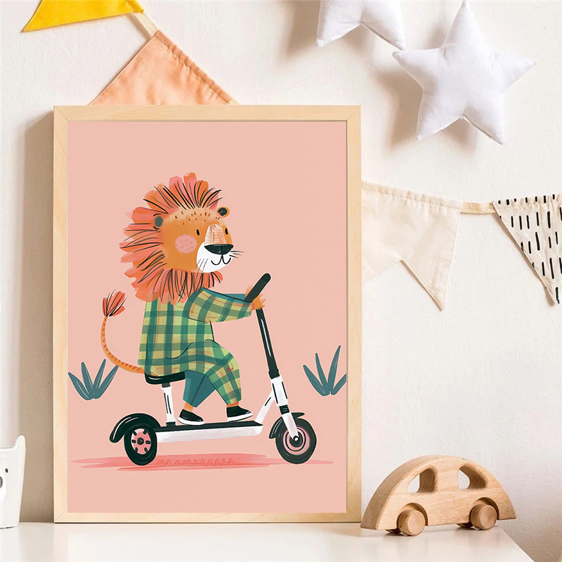 Chien avion Lion dans la voitu - Watercolor Poster Print avis et prix